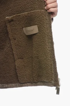 Clearance Giubbotto Shearling con Fantasia Logo Uomo Giubbotti