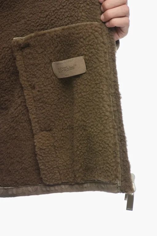 Clearance Giubbotto Shearling con Fantasia Logo Uomo Giubbotti