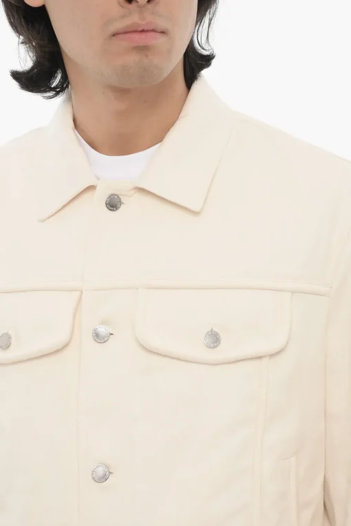 Giubbotto Slim Fit in Twill di Cotone con Bottoni Logati>Neil Barrett Best