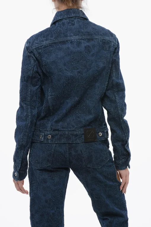 Giubbotto TATTOO in Denim Ricamato>Off-White Outlet