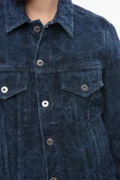 Giubbotto TATTOO in Denim Ricamato></noscript>Off-White Outlet