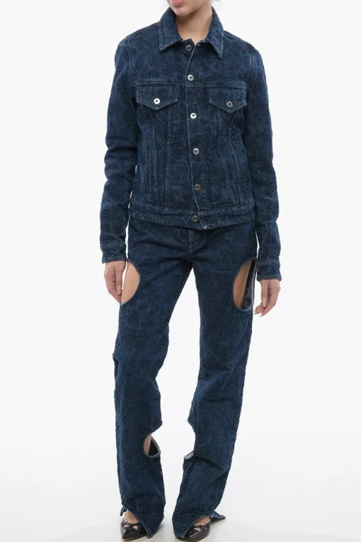 Giubbotto TATTOO in Denim Ricamato>Off-White Outlet