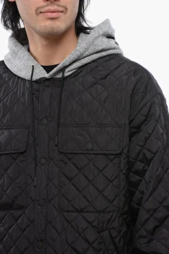 Fashion Giubbotto Trapuntato con Cappuccio Felpato Uomo Giubbotti