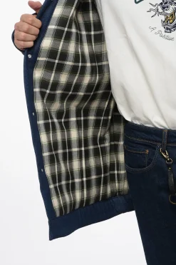 Sale Giubbotto Utility in Denim con Colletto in Velour Uomo Giubbotti