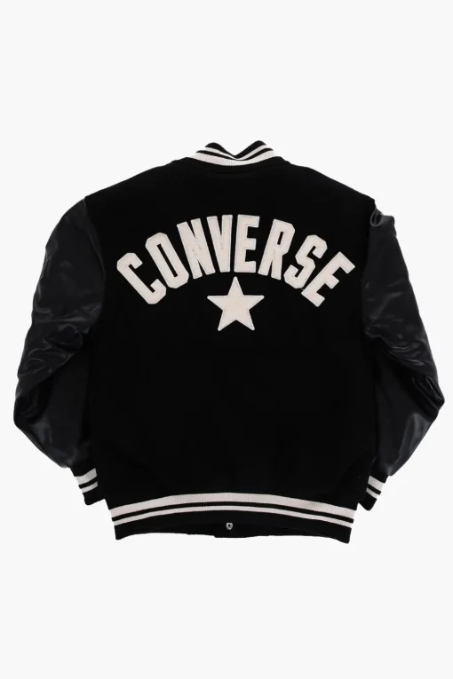 Online Giubbotto Varsity con Maniche in Pelle Vegan e Bottoni Logati Bambino Abbigliamento