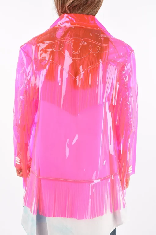 Fashion giubbotto western in pvc con frange Donna Cappotti E Trench