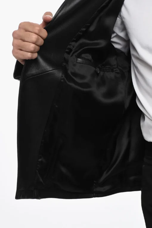 Online Giubbottto Chiodo in Pelle con Applicazione Borchie Uomo Giubbotti