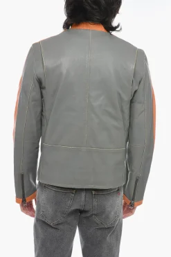 Giubotto in Pelle Imbottito L-MUSE con Effetto Vintage>Diesel Fashion
