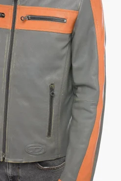 Giubotto in Pelle Imbottito L-MUSE con Effetto Vintage></noscript>Diesel Fashion