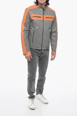 Giubotto in Pelle Imbottito L-MUSE con Effetto Vintage></noscript>Diesel Fashion