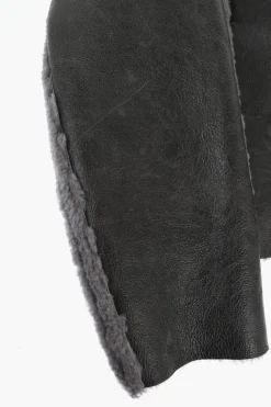 Online Giubotto in Pelle L-BROWNY Oversize Effetto Vintage con Dettaglio in Pelliccia Uomo Giubbotti