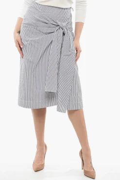 Clearance Gonna a Righe con Dettaglio Nodo Donna Gonne