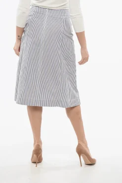 Clearance Gonna a Righe con Dettaglio Nodo Donna Gonne