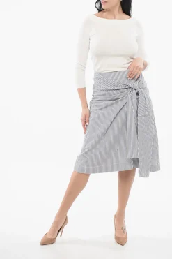 Clearance Gonna a Righe con Dettaglio Nodo Donna Gonne