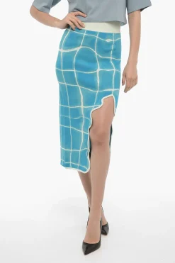 Discount Gonna a Tubino con Spacco Frontale ed Elastico in Vita Donna Gonne