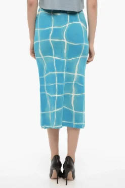 Discount Gonna a Tubino con Spacco Frontale ed Elastico in Vita Donna Gonne