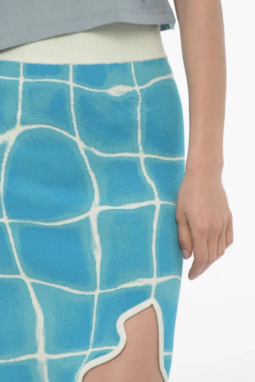 Discount Gonna a Tubino con Spacco Frontale ed Elastico in Vita Donna Gonne