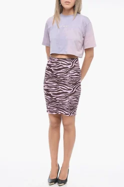 Hot Gonna a Tubino in Tessuto Stretch a Fantasia Animalier Donna Gonne