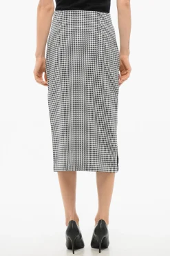 Online Gonna a Tubino Pied de Poule con Dettaglio in Tulle Donna Gonne