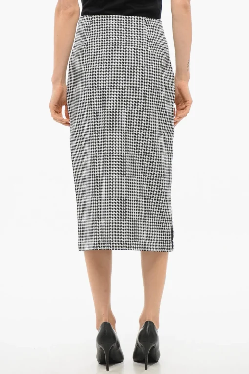 Online Gonna a Tubino Pied de Poule con Dettaglio in Tulle Donna Gonne