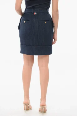 Gonna A Vita Alta Con Dettagli Sfrangiati>Thom Browne Outlet