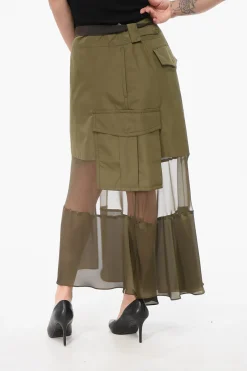 New Gonna Asimmetrica con Dettaglio Sheer Donna Gonne