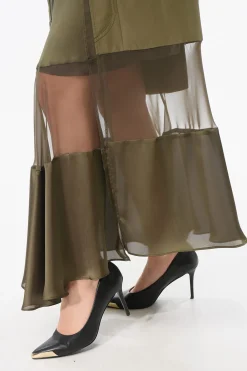 New Gonna Asimmetrica con Dettaglio Sheer Donna Gonne