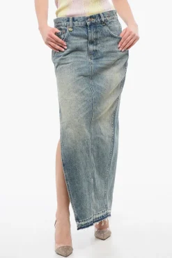 Gonna in Denim con Spacco Laterale>R13 Discount