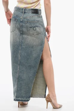 Gonna in Denim con Spacco Laterale>R13 Discount