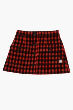 Fashion Gonna in Misto Lana a Quadri Buffalo con Abbottonatura Frontale Abbigliamento