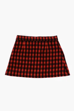 Fashion Gonna in Misto Lana a Quadri Buffalo con Abbottonatura Frontale Abbigliamento