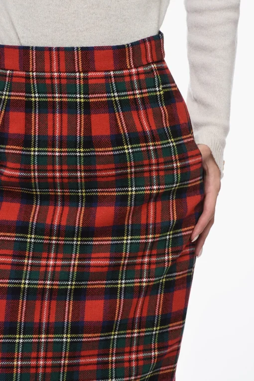 Clearance Gonna In Misto Lana Tartan Donna Gonne
