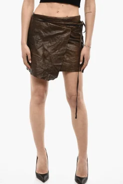 Gonna In Pelle A Portafoglio Con Dettaglio Da Allacciare>Dsquared2 Online