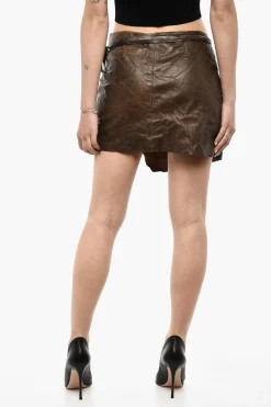 Gonna In Pelle A Portafoglio Con Dettaglio Da Allacciare>Dsquared2 Online