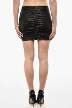 Online Gonna In Pelle Drappeggiata Donna Gonne
