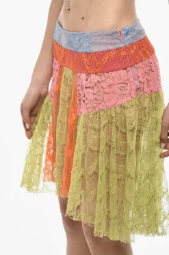 Best Gonna In Pizzo Asimmetrica Patchwork Donna Gonne