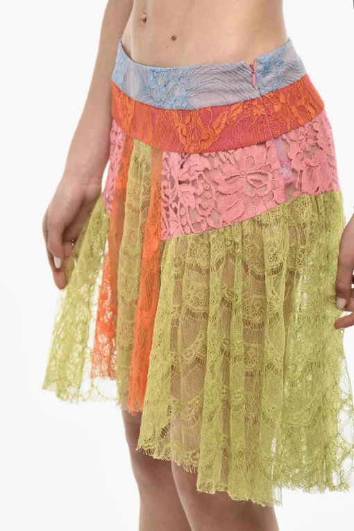 Best Gonna In Pizzo Asimmetrica Patchwork Donna Gonne