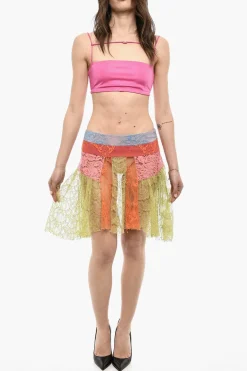Best Gonna In Pizzo Asimmetrica Patchwork Donna Gonne