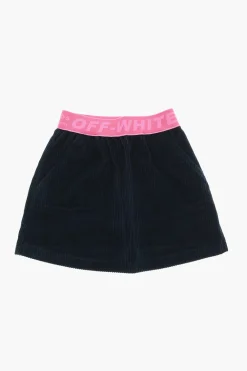 Discount Gonna in Velluto a Coste con Banda Elastica Logata Abbigliamento