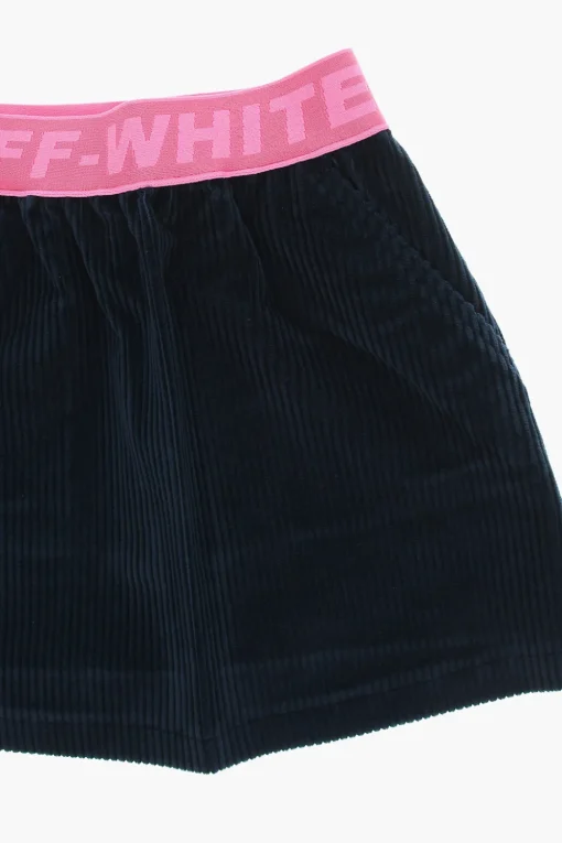 Discount Gonna in Velluto a Coste con Banda Elastica Logata Abbigliamento