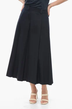 Sale Gonna Midi HENRIQUE in Cotone Stretch con Pieghe Donna Gonne