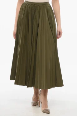 Discount Gonna Midi in Cotone Plissè Donna Gonne
