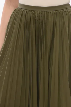 Discount Gonna Midi in Cotone Plissè Donna Gonne