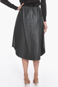 Fashion Gonna Midi in Pelle WATERPROOF con Zip Frontale Donna Gonne