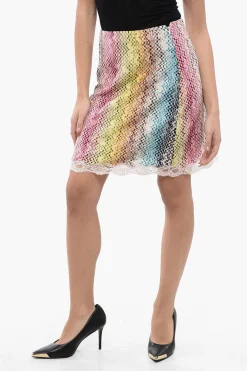 Best Gonna Multicolor con Fondo in Pizzo Donna Gonne