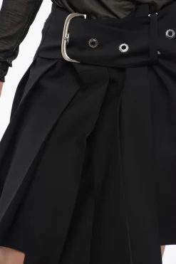Gonna Plissettata In Lana Con Dettaglio Fibbia></noscript>Off-White Discount