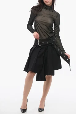 Gonna Plissettata In Lana Con Dettaglio Fibbia></noscript>Off-White Discount