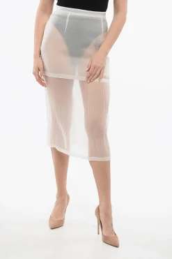 New Gonna Sheer in Seta con Strato Donna Gonne