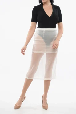 New Gonna Sheer in Seta con Strato Donna Gonne