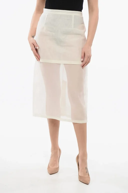 Gonna Sheer in Seta con Strato>Super Blond Online